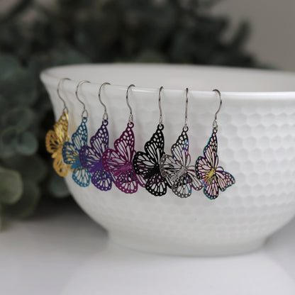 Butterfly Dangle Earrings - 8 Colors
