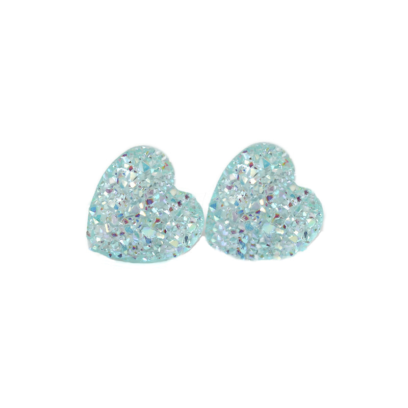 Dainty Faux Druzy Heart Stud Earrings