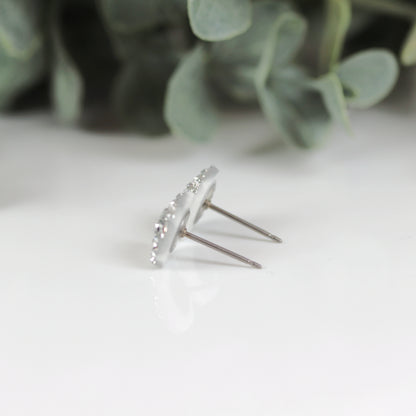 Square Druzy Stud Earrings
