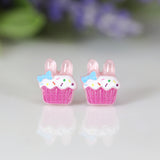 Easter Bunny Ears Cupcake Studs, 10mm