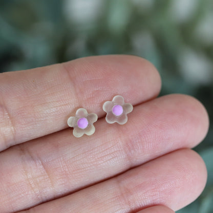 Dainty Dot Flower Stud Earrings