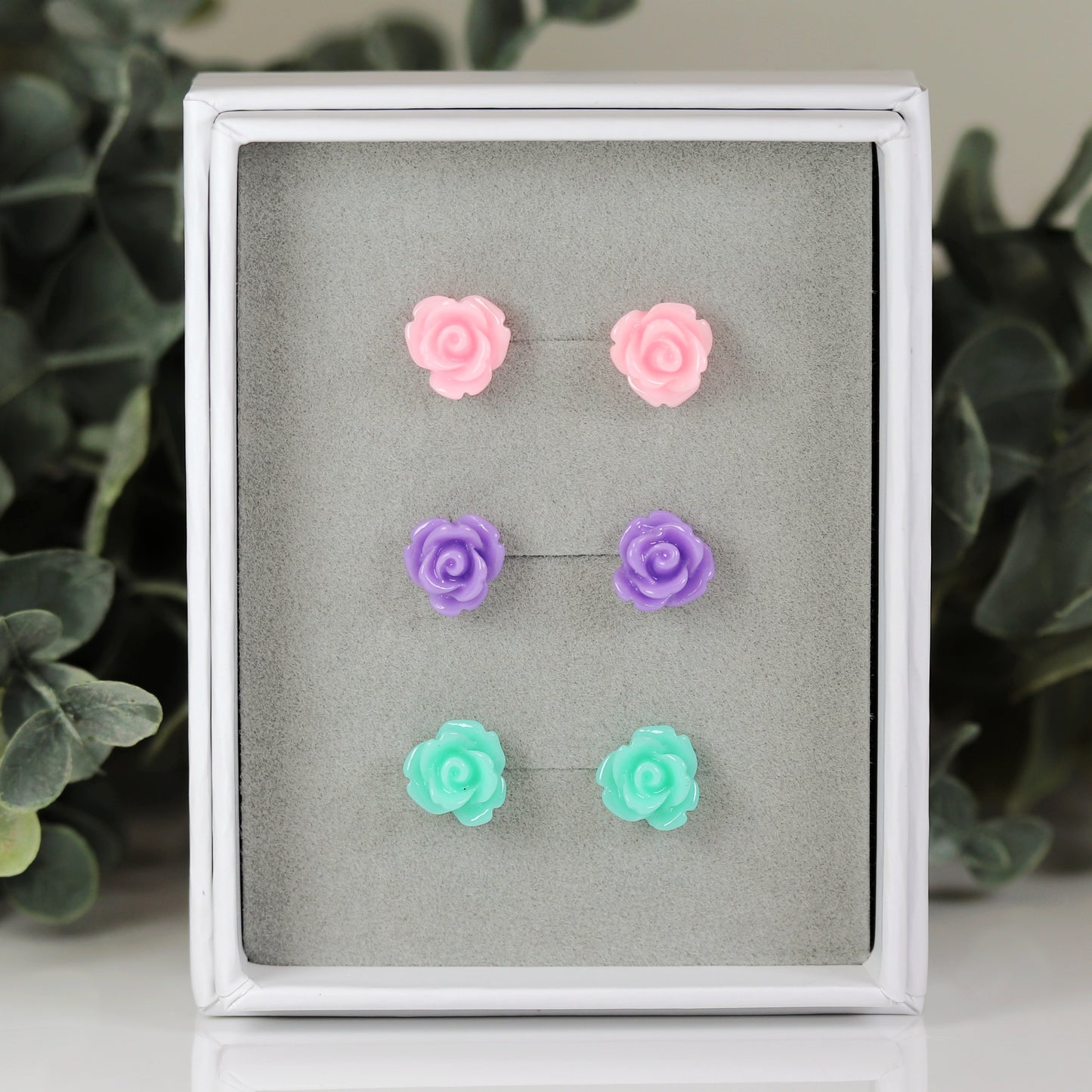 Rose Stud Earrings Gift Set