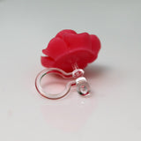 Plastic Post or Invisible Clip on Metal Free Earrings, Rose 13mm