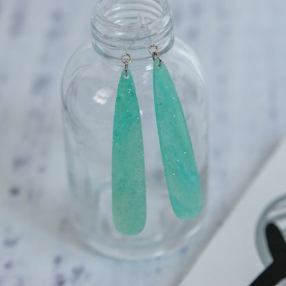 Elongated Acrylic Teardrop Dangle Earrings - 6 Colors