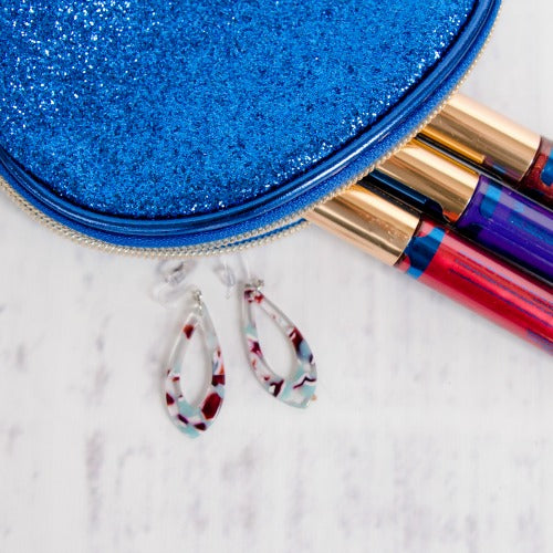 Acrylic Teardrop Dangle Earrings - 2 Colors