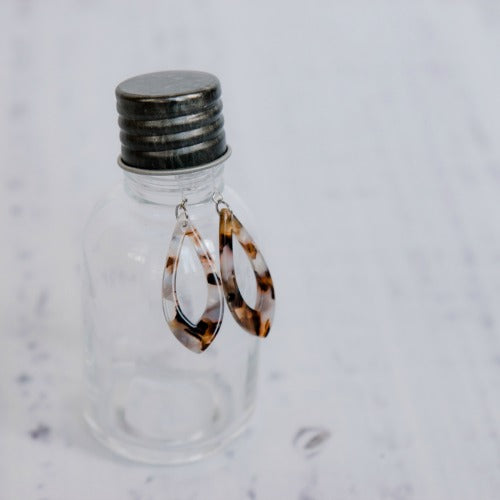 Acrylic Teardrop Dangle Earrings - 2 Colors