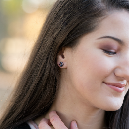 Faux Druzy Stud Earrings, 8mm