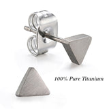 Titanium Triangle Stud Earrings, 5mm