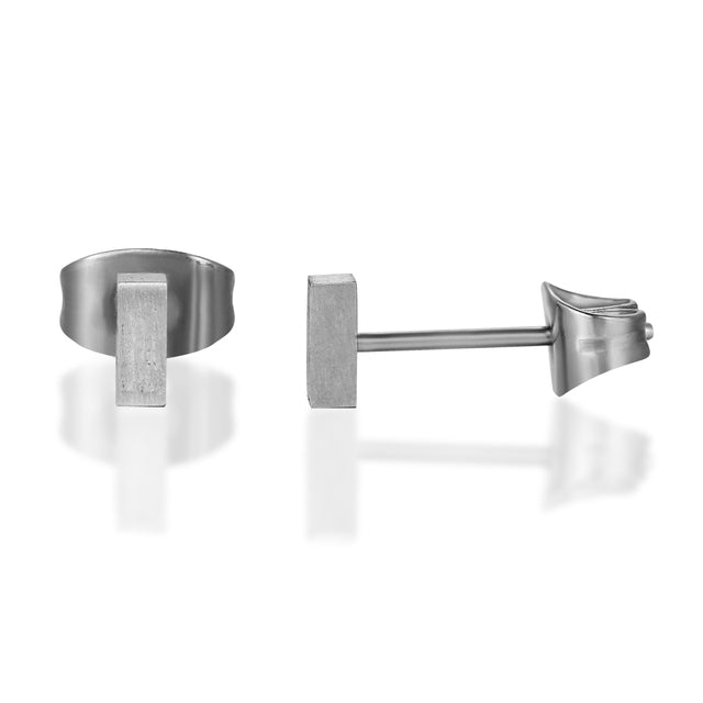 Titanium Bar Stud Earrings, 5mm or 10mm