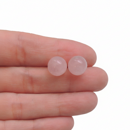 Poteau en plastique ou clip invisible sur boucles d'oreilles en pierre de quartz rose, sans métal