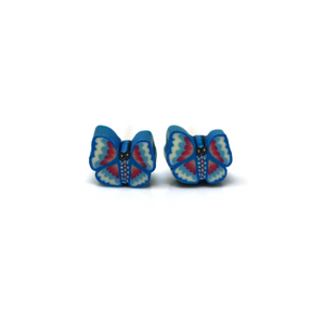 Plastic Post or Invisible Clip On Metal Free Butterfly Earrings, 5mm