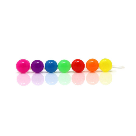 Plastic Post or Invisible Clip On Metal Free Neon Cabochon Earrings, 6mm