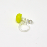 Plastic Post or Invisible Clip On Metal Free Neon Cabochon Earrings, 6mm