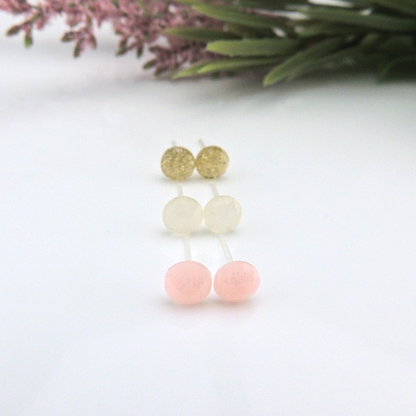 Tiny Faceted Stud Earrings