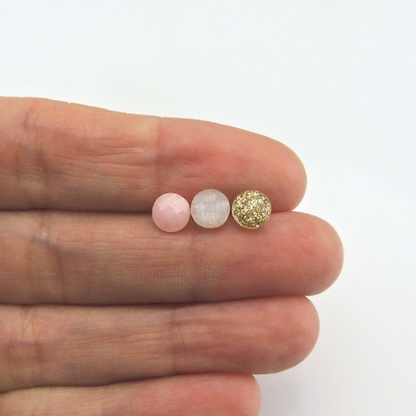 Tiny Faceted Stud Earrings