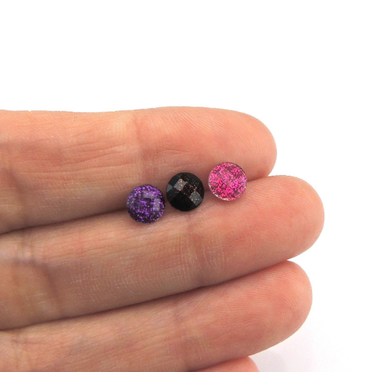 Tiny Faceted Stud Earrings