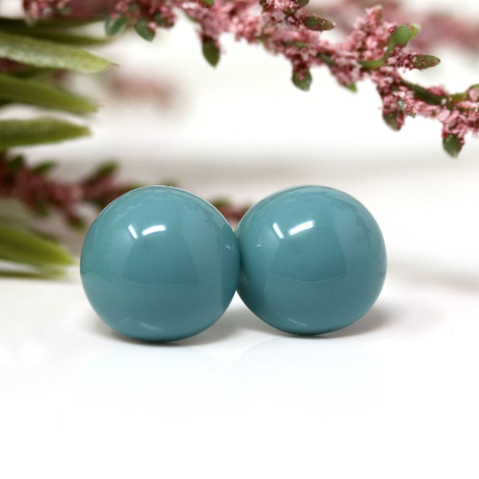 Boucles d'oreilles à tige en cabochon rond de 15 mm