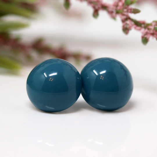Boucles d'oreilles à tige en cabochon rond de 15 mm