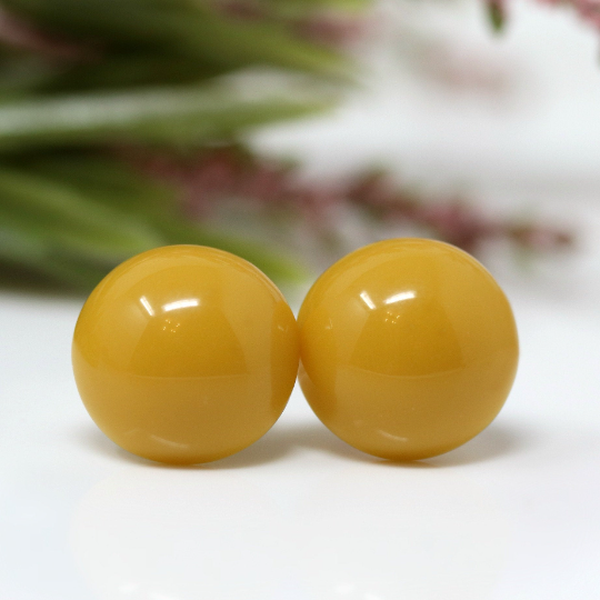 Boucles d'oreilles à tige en cabochon rond de 15 mm