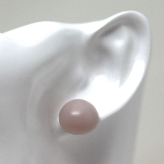 Boucles d'oreilles à tige en cabochon rond de 15 mm
