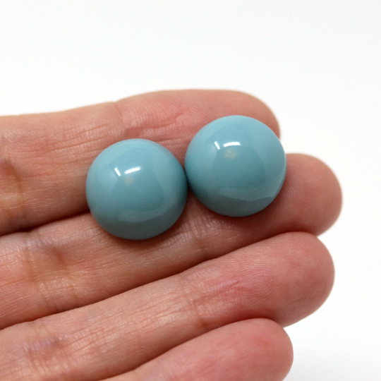 Boucles d'oreilles à tige en cabochon rond de 15 mm
