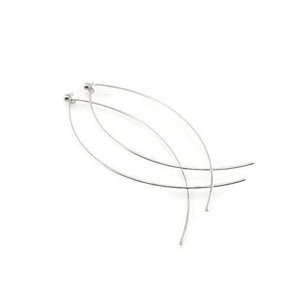 Long Thin Wire Threader Style Invisible Clip On Dangle Earrings - 2 Colors