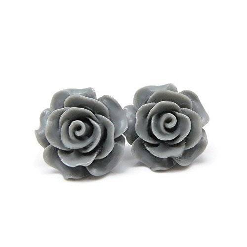 rose stud earrings seeds Large Rose Floral Stud Earrings – Pretty Smart