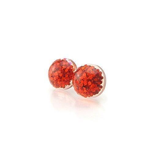 Glitter Filled Resin Earrings 12mm