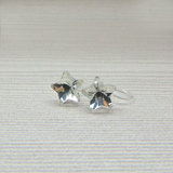 Invisible Clip On or Plastic Post Star Shaped Clear Glass Rhinestone Earrings 7mm