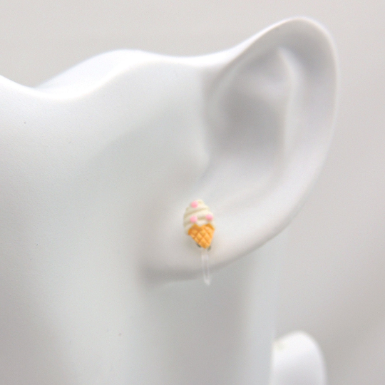 Soft Ice Cream Cone Stud Earrings