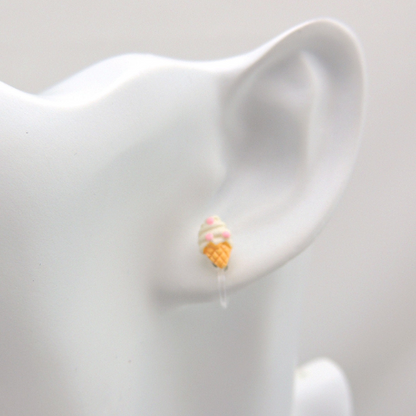 Soft Ice Cream Cone Stud Earrings