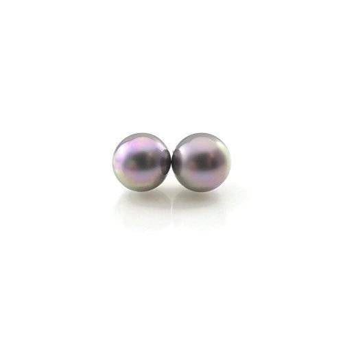 Shell Pearl Stud Earrings, 8mm
