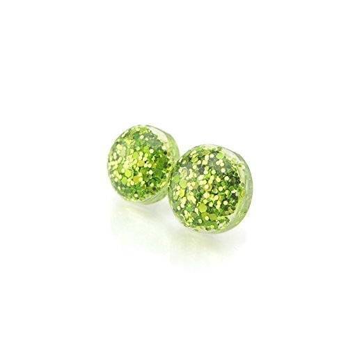 Glitter Filled Resin Earrings 12mm