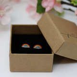 Tiny Rainbow Earrings, 6mm