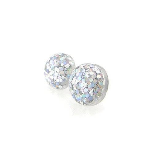 Glitter Filled Resin Earrings 12mm