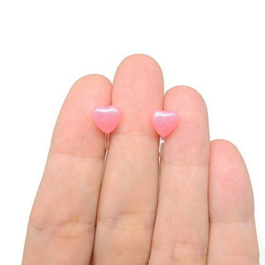 Frosted Heart Stud Earrings