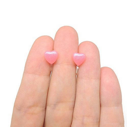 Frosted Heart Stud Earrings