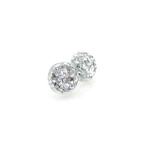 Glitter Filled Resin Earrings 12mm