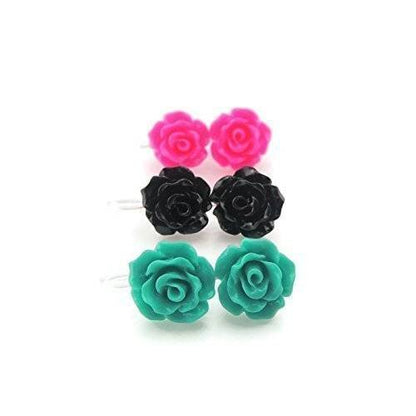 teal black bright pink rose trio gift set