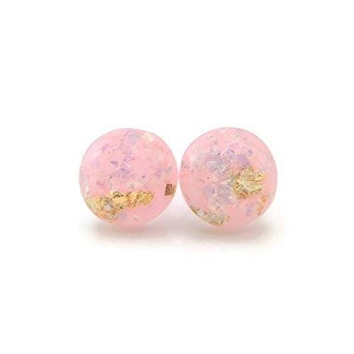 Boucles d'oreilles à tige en cabochon rempli d'aluminium, 12 mm