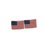 Plastic Post or Invisible Clip On Metal Free Canada or US Flag Earrings, 10mm